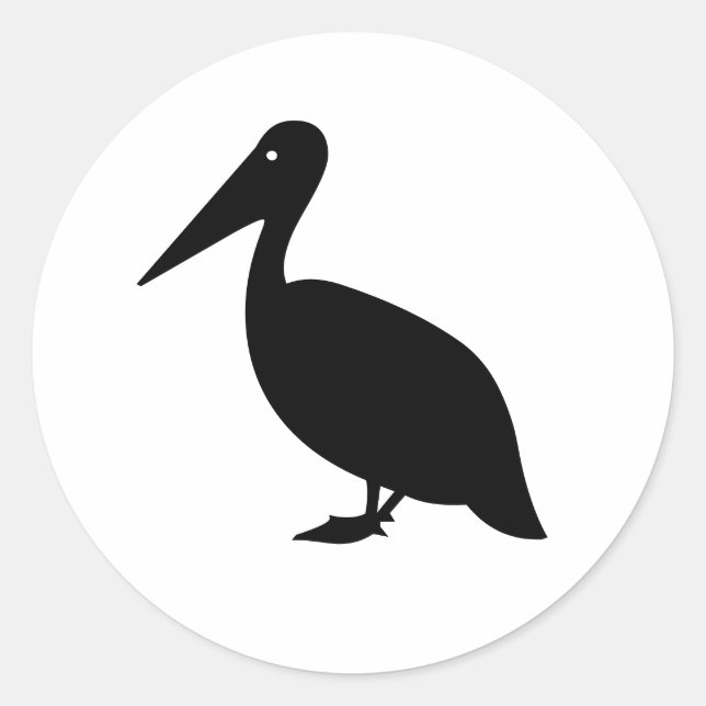Pelikanische Silhouette Runder Aufkleber (Vorderseite)