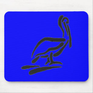 Pellican Vogel-abstrakte Kontur Mousepad