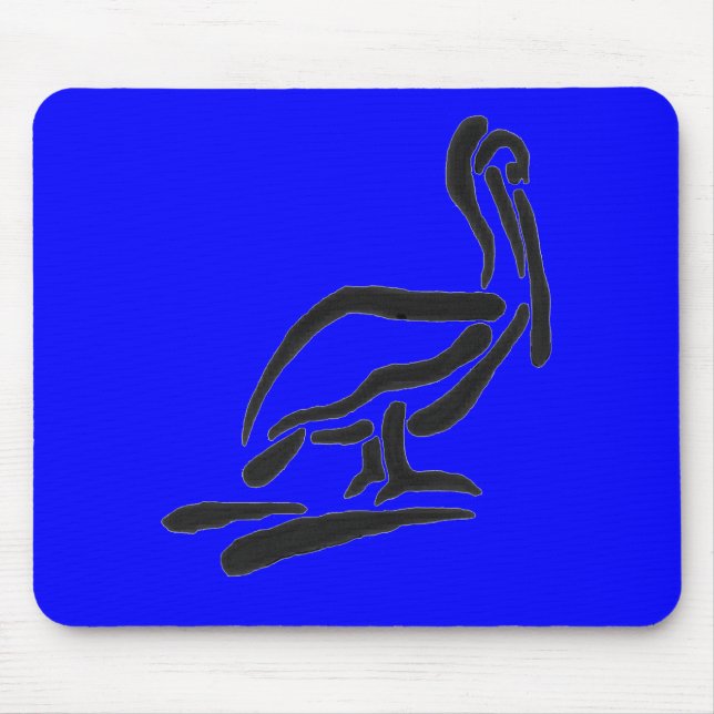 Pellican Vogel-abstrakte Kontur Mousepad (Vorne)