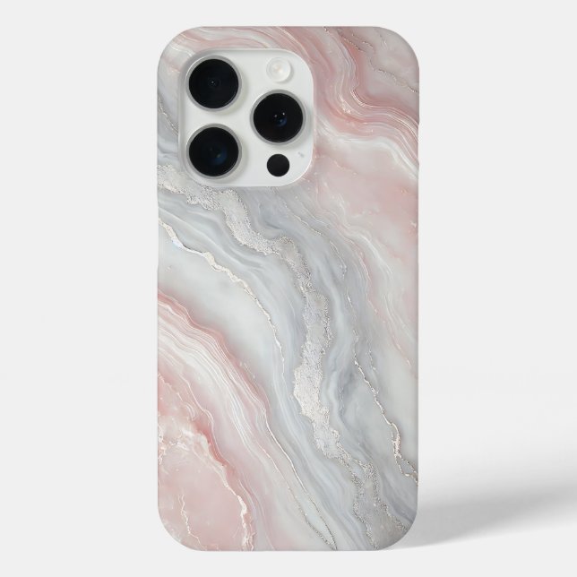 Pellrosa Marmor mit Silbermarken Case-Mate iPhone Hülle (Rückseite)