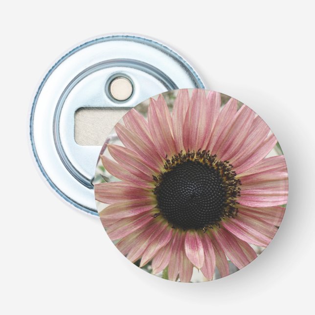 Pellrosa Sonnenblume Flaschenöffner (Vorderseite)