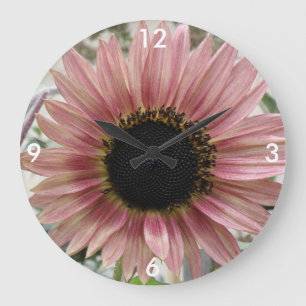 Pellrosa Sonnenblume Große Wanduhr