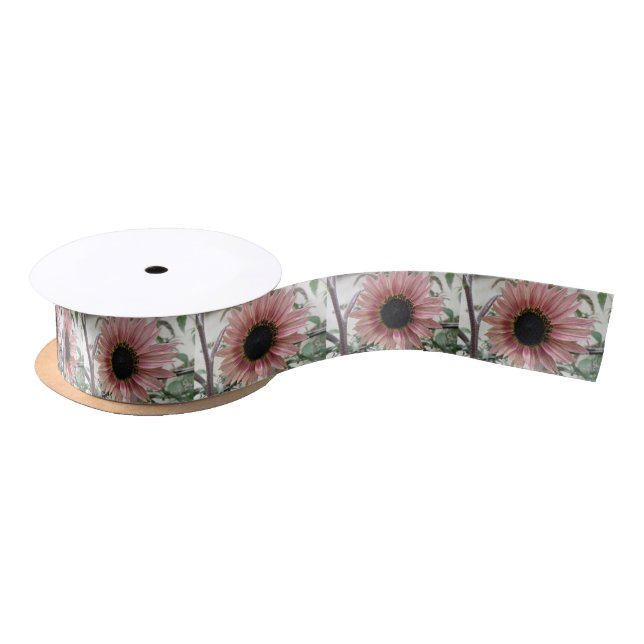 Pellrosa Sonnenblume Satinband (Spule)