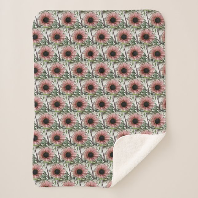 Pellrosa Sonnenblume Sherpadecke (Vorderseite)