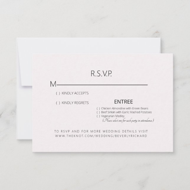 Pellrosa Wedding RSVP Card Karte (Vorderseite)