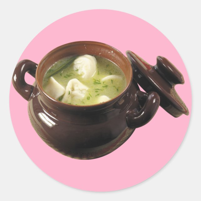 Pelmeni Soup Runder Aufkleber (Vorderseite)