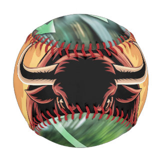 Pelota de Béisbol Toro Agresivo de Grandes Cuernos Baseball