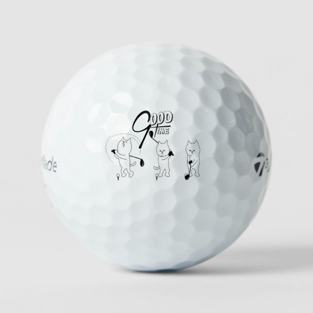 Pelotas de golf con golfistas gatos graciosos golfball (Vorderseite)