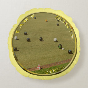 Pelouse Bowls 2023 Gold Coin, Coussin Rond