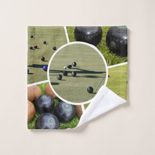 Pelouse Bowls Cinq Photo Collage, Laver le linge (Gant de toilette)