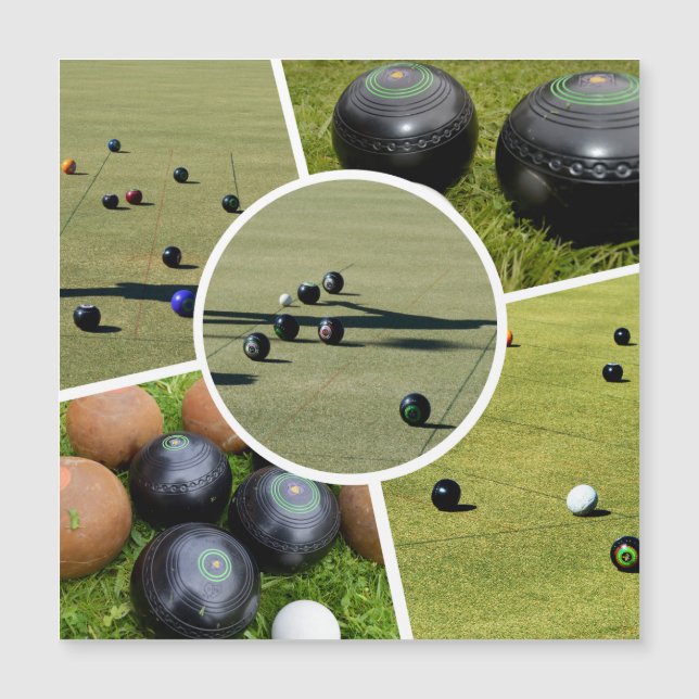 Pelouse Bowls Cinq Photo Collage, Magnet Card (Devant)
