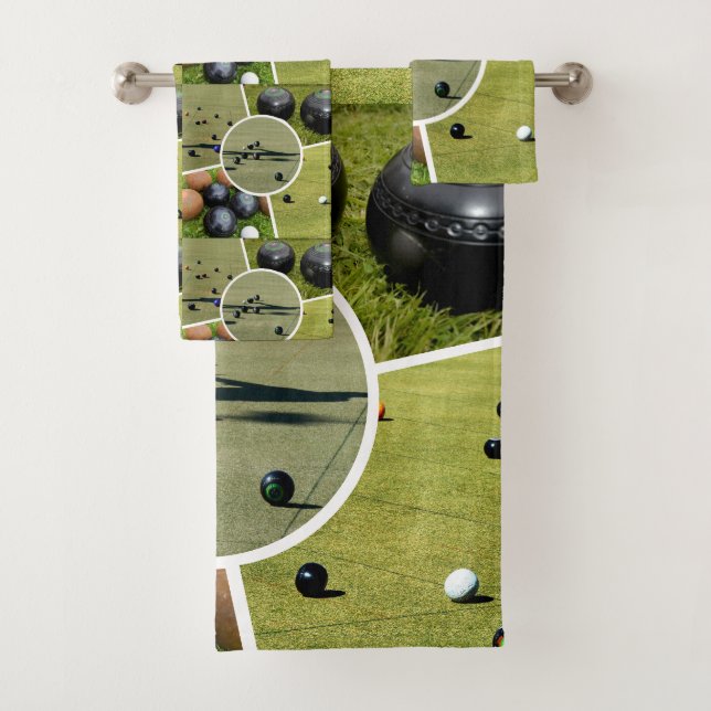 Pelouse Bowls Cinq Photo Collage, Serviette De Bai (En situation)
