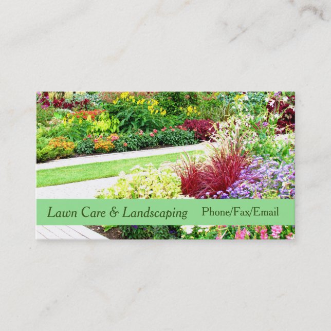 Pelouse de jardin et carte de visite anglais (Devant)