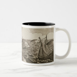 Pelsaert Set-Segel-   Weise zwischen Inseln, Zweifarbige Tasse
