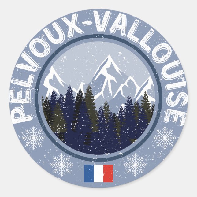 Pelvoux-VSkistation Runder Aufkleber (Vorderseite)