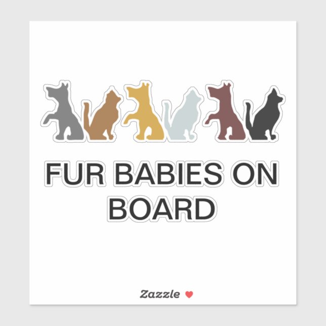 Pelzbabys an Bord Aufkleber (Blatt)