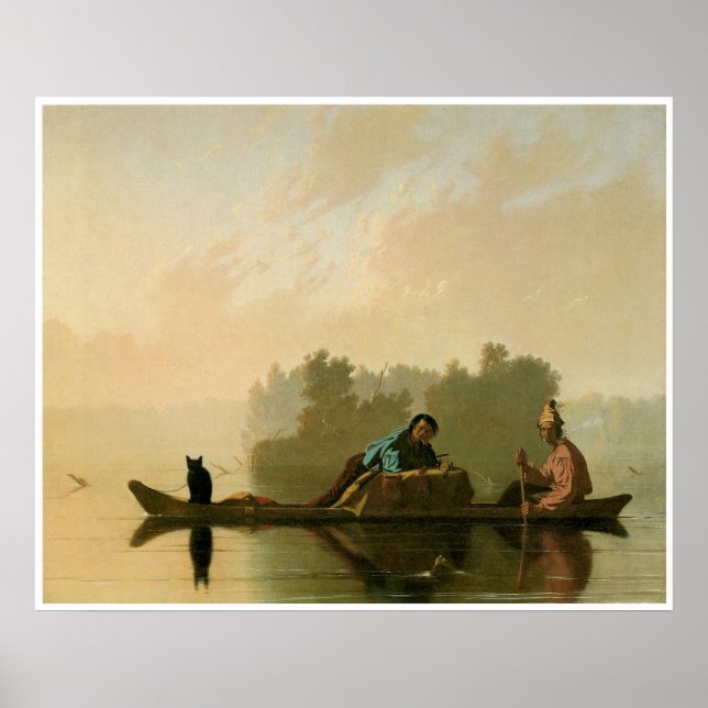 Pelzhändler, die den Missouri c. 1845 Poster (Vorne)