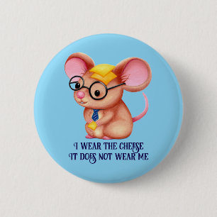 Pelziger Käse-Mann-Geschäfts-Maus-Krawatte-Brille- Button