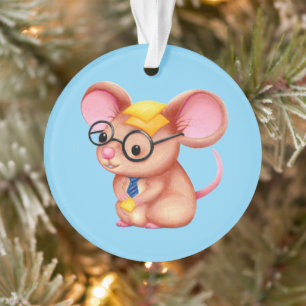 Pelziger Käse-Mann-Geschäfts-Maus-Krawatte-Brille- Ornament