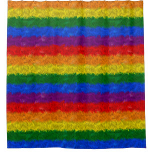Pelzregenbogen-Duschvorhang Duschvorhang