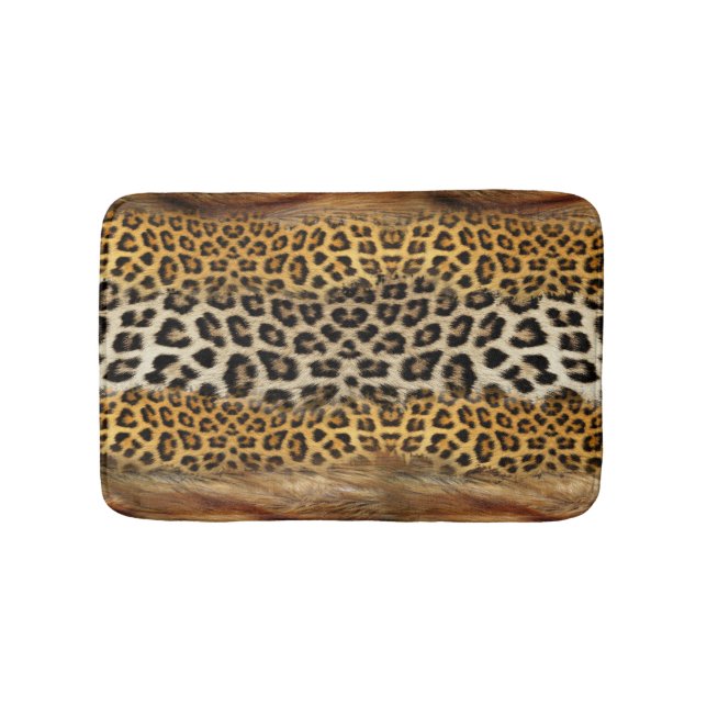 Pelzstruktur: Fuchs und Leopard. Badematte (Vorderseite)