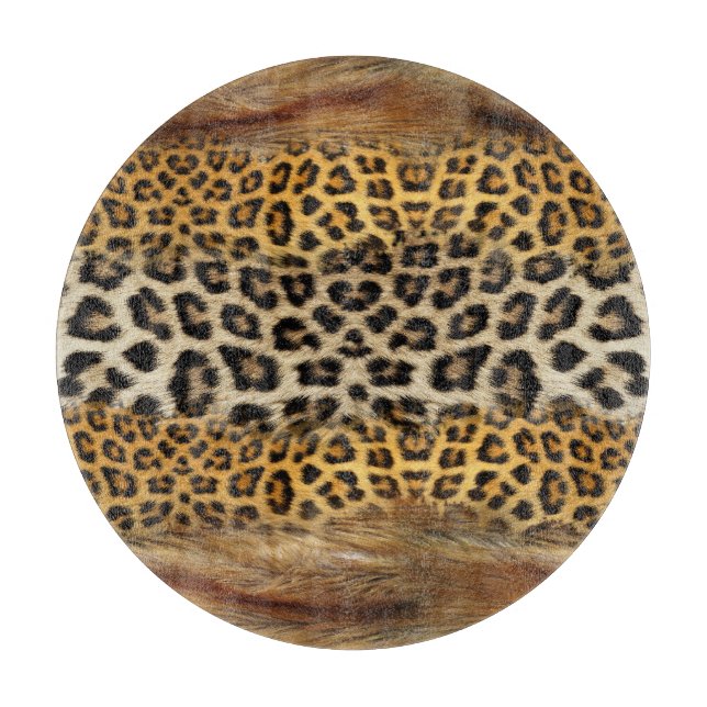 Pelzstruktur: Fuchs und Leopard. Schneidebrett (Vorderseite)