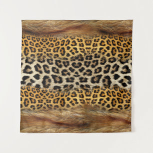 Pelzstruktur: Fuchs und Leopard. Wandteppich