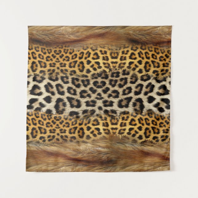Pelzstruktur: Fuchs und Leopard. Wandteppich (Vorderseite)