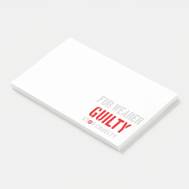 Pelzträger schuldig post-it klebezettel (angewinkelt)