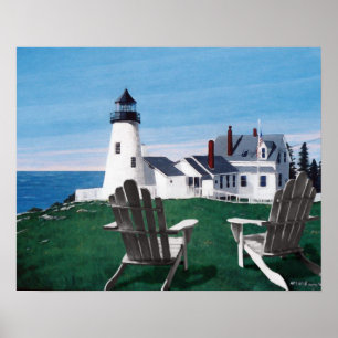 Pemaquid Licht und zwei Stühle Giclee Print/Poster Poster
