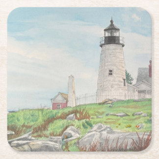 Pemaquid Point Aquarell Rechteckiger Pappuntersetzer