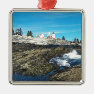 Pemaquid Point Leuchtturm 14 Silbernes Ornament