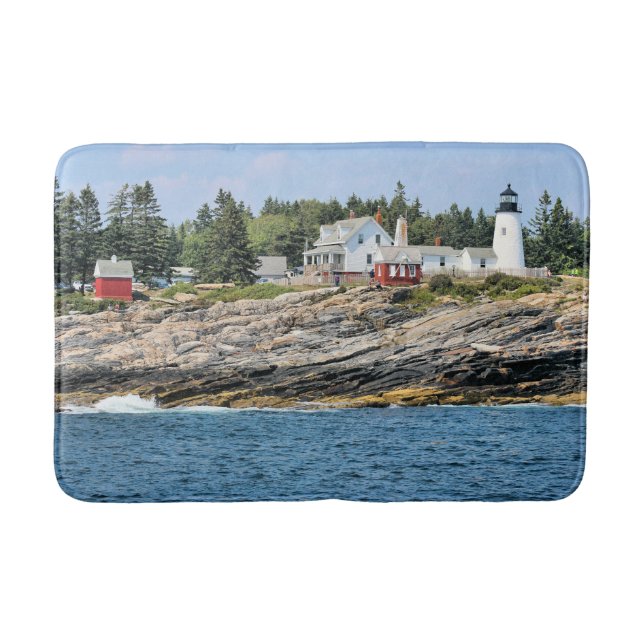 Pemaquid Point Leuchtturm, Maine Bath Mat Badematte (Vorderseite)