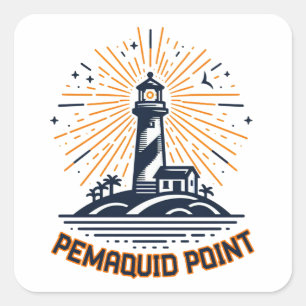 Pemaquid Point Leuchtturm Sonnenaufgang Quadratischer Aufkleber