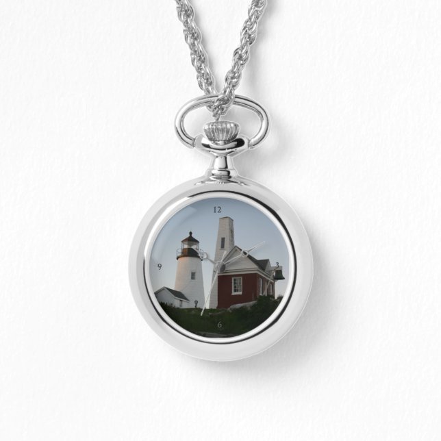 Pemaquid Point Light und ihr schönes Bell House Armbanduhr (Vorderseite)
