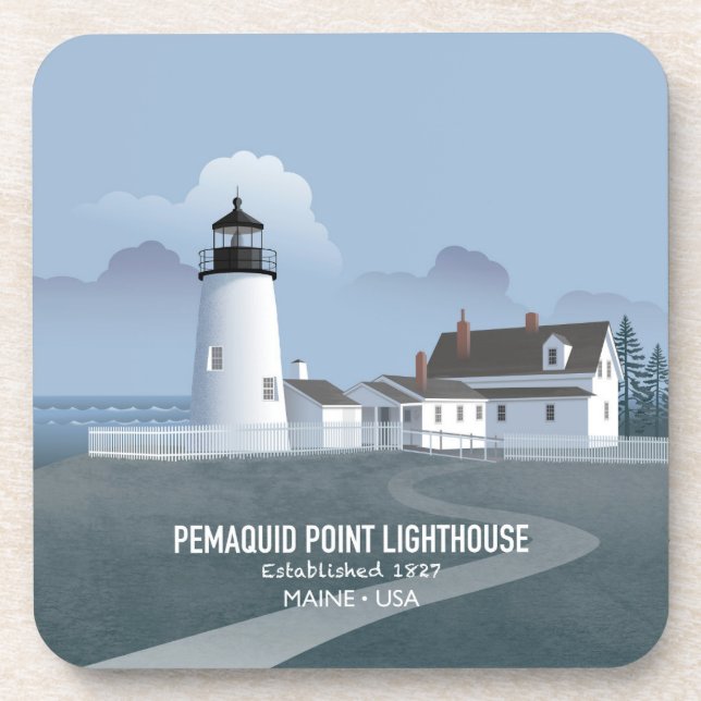 Pemaquid Point Lighthouse Getränkeuntersetzer (Vorderseite)