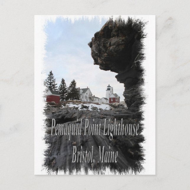 Pemaquid Point Lighthouse in Bristol, Maine Postkarte (Vorderseite)