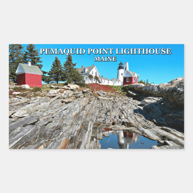 Pemaquid Point Lighthouse, Maine Rechteckiger Aufkleber (Vorderseite)
