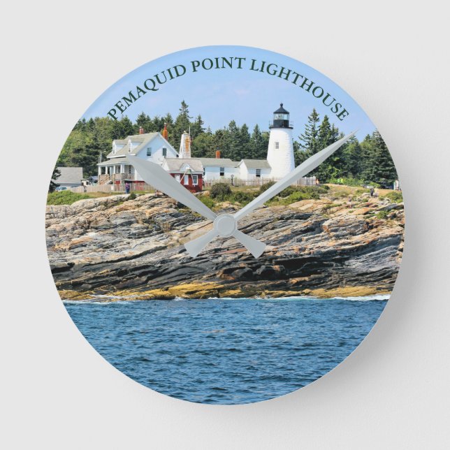 Pemaquid Point Lighthouse Maine Wall Clock Runde Wanduhr (Vorderseite)