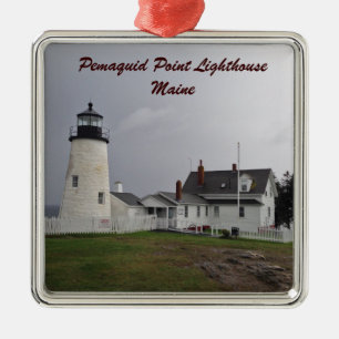 Pemaquid Punkt-Leuchtturm, Maine Silbernes Ornament