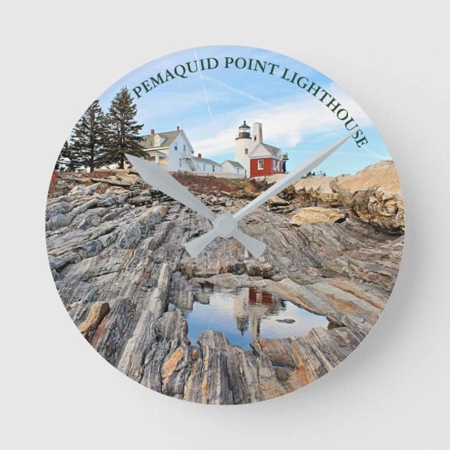 Pemaquié Point Lighthouse Maine Horloge murale (Recto)
