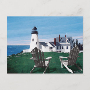Pemaquied Lighthouse et deux chaises carte postale
