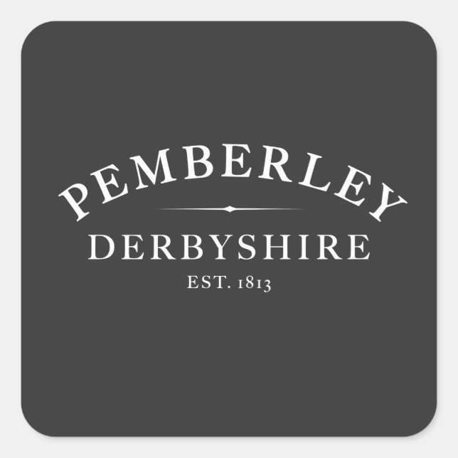 Pemberley Derbyshire Jane Austen Quadratischer Aufkleber (Vorderseite)