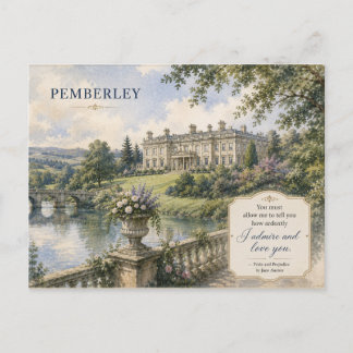 Pemberley Stolz und Vorurteil Jane Austen Postkart Postkarte