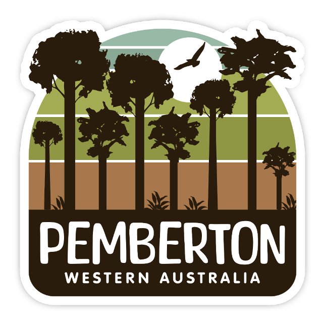 Pemberton, Western Australien Aufkleber (Pemberton Western Australia Silhouette Arch Sticker)