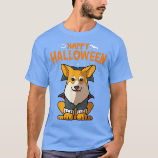 Pembroke Corgi Dog Halloween Kostüm Vampire Dracu T-Shirt