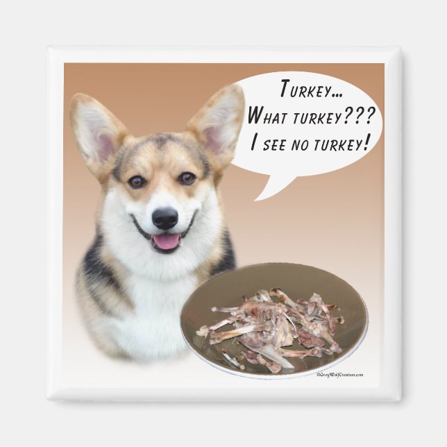 Pembroke Corgi Turkey Magnet (Vorne)