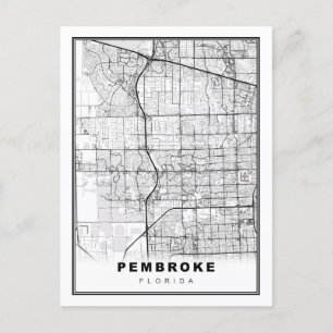 Pembroke Pines Map Postkarte