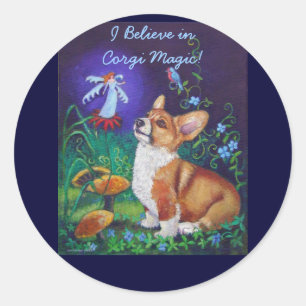 Pembroke-Walisercorgi-Aufkleber Runder Aufkleber