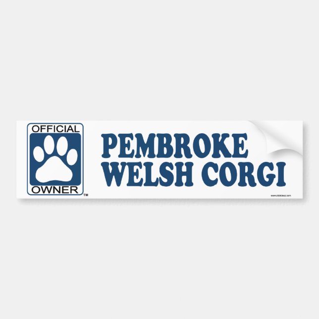 Pembroke-Walisercorgi-Blau Autoaufkleber (Vorne)